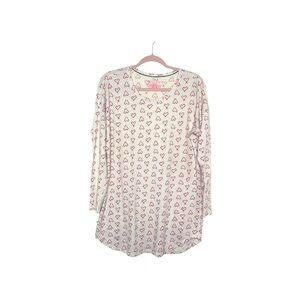 VICTORIA’S SECRET White & Red Hearts Nightshirt M
